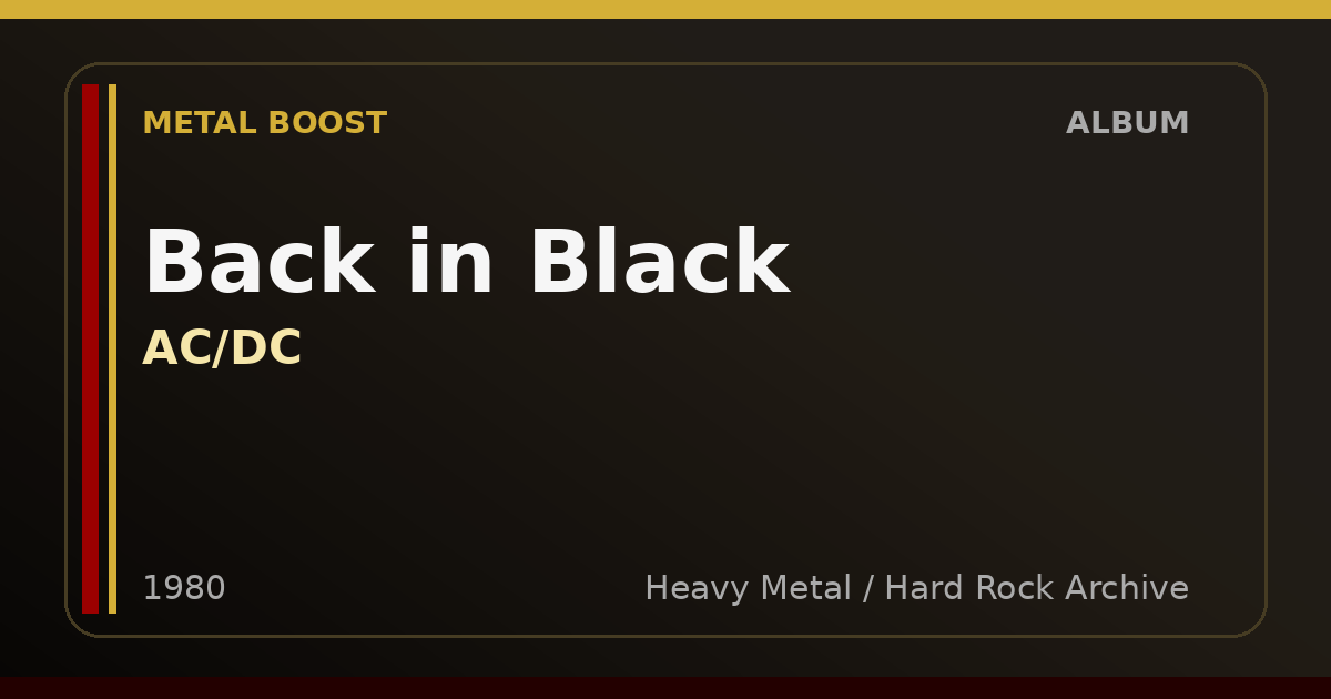 Back in Black – AC/DC | METAL BOOST album visual