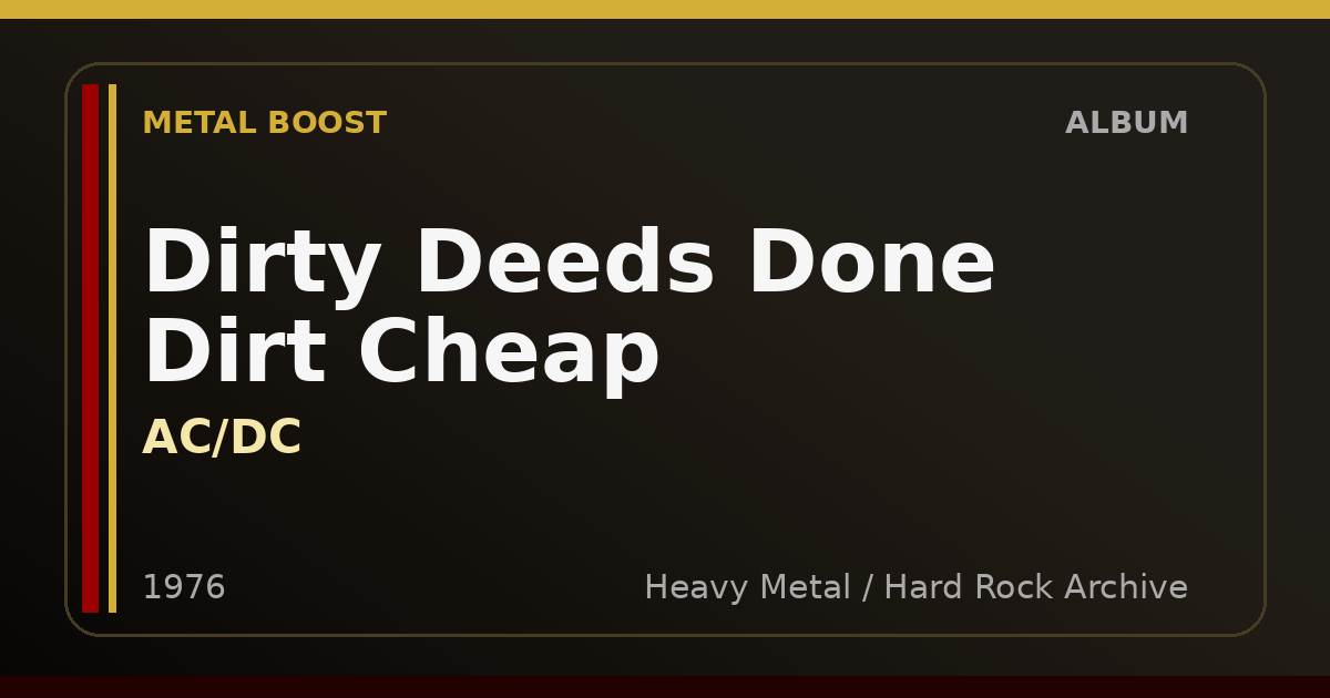 Dirty Deeds Done Dirt Cheap – AC/DC | METAL BOOST album visual