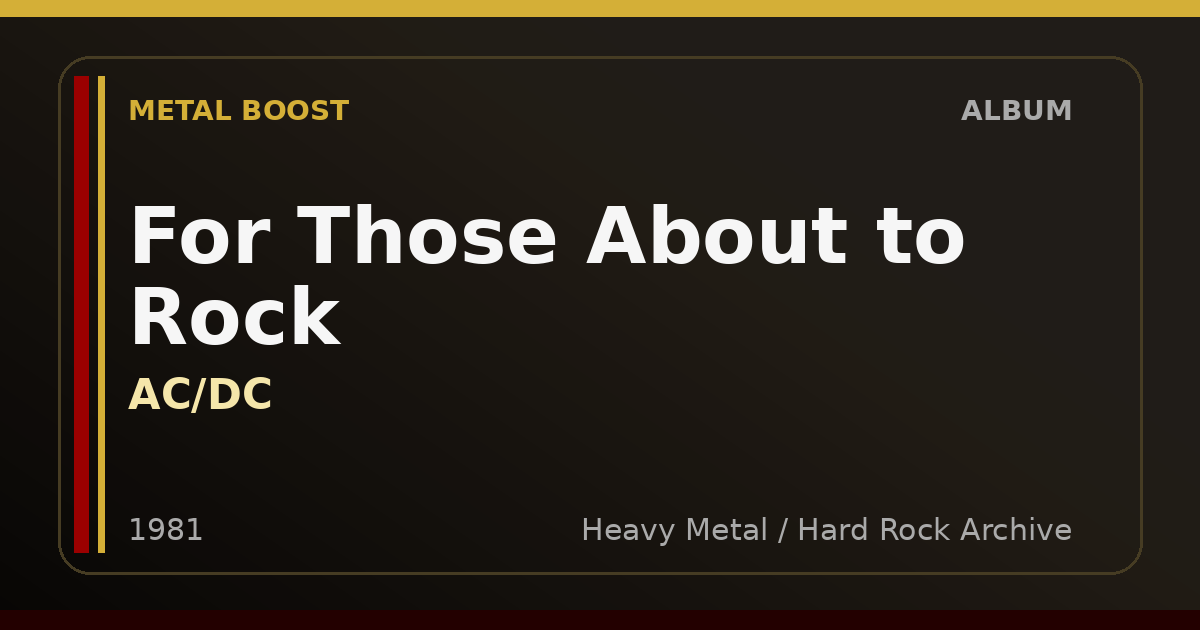 For Those About to Rock – AC/DC | METAL BOOST album visual