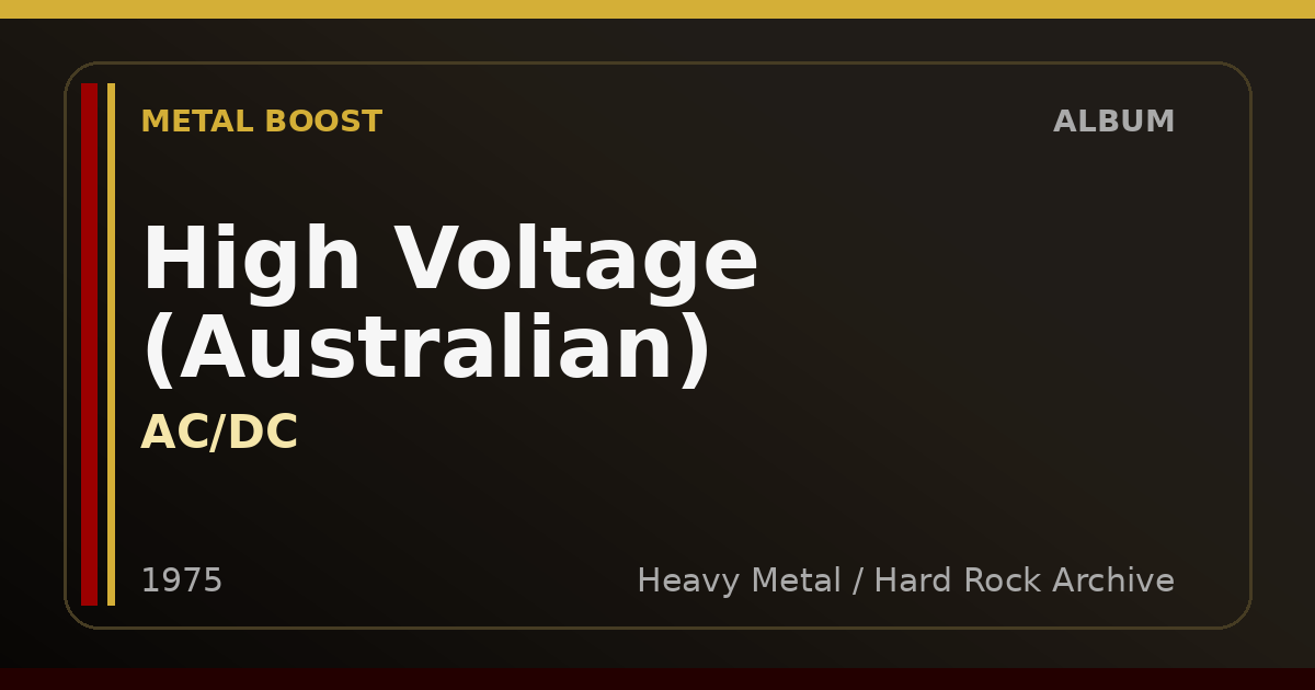 High Voltage (Australian) – AC/DC | METAL BOOST album visual