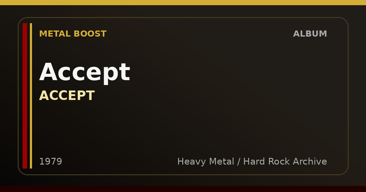 Accept – ACCEPT | METAL BOOST album visual