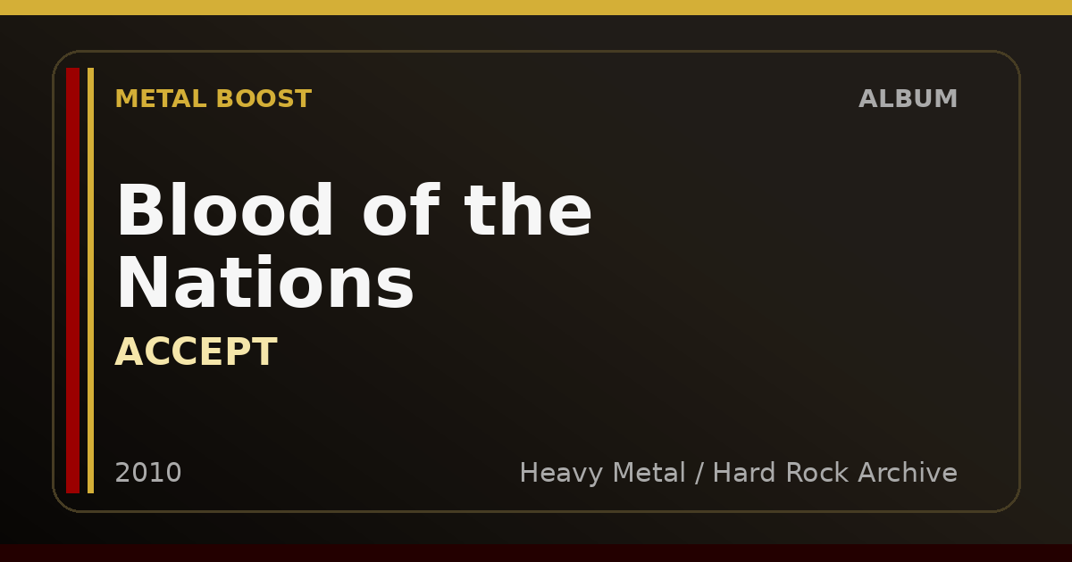 Blood of the Nations – ACCEPT | METAL BOOST album visual