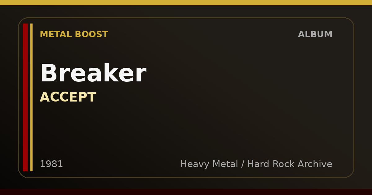 Breaker – ACCEPT | METAL BOOST album visual