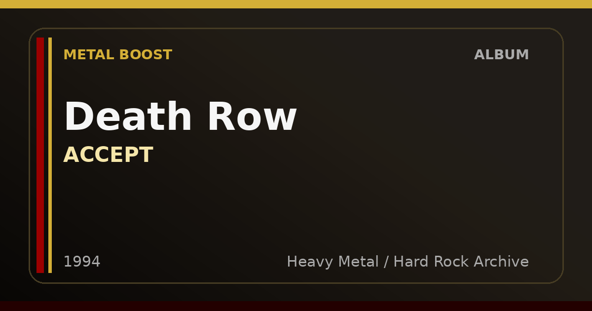 Death Row – ACCEPT | METAL BOOST album visual