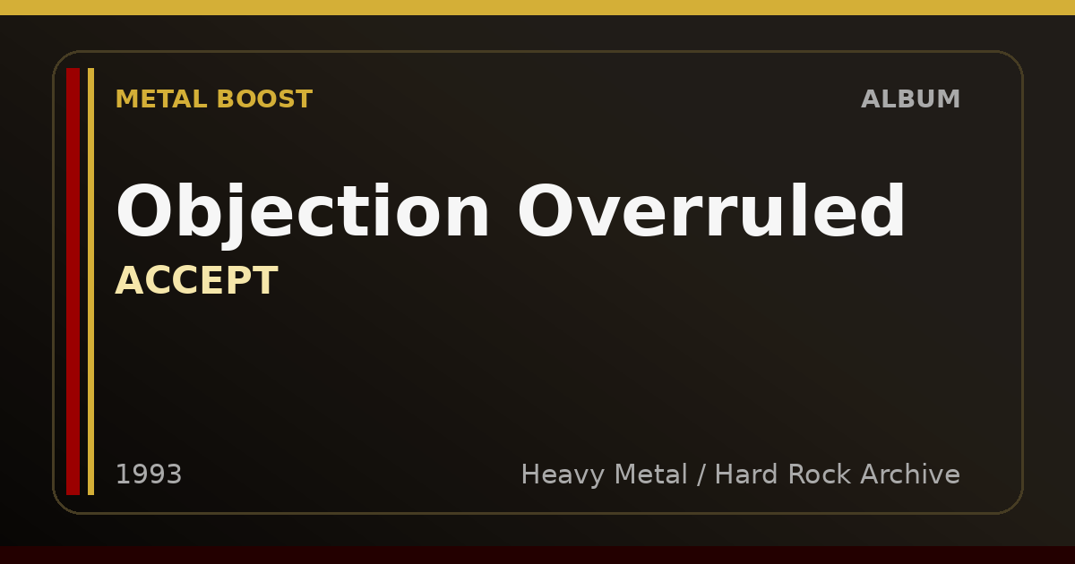 Objection Overruled – ACCEPT | METAL BOOST album visual