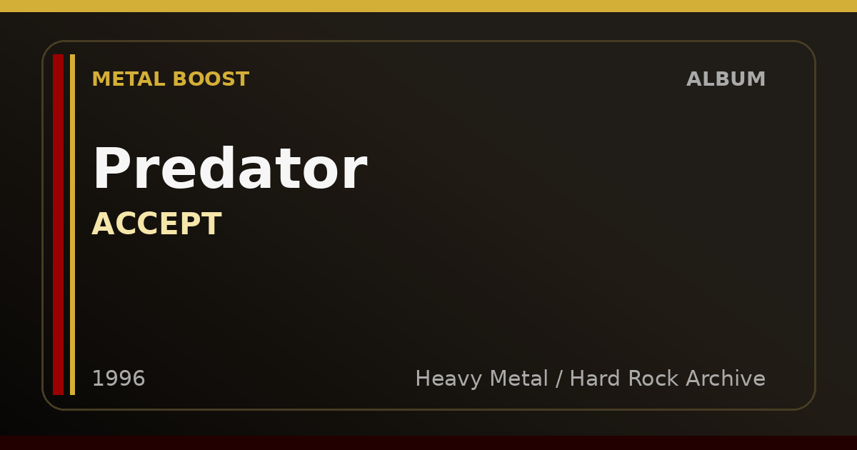 Predator – ACCEPT | METAL BOOST album visual
