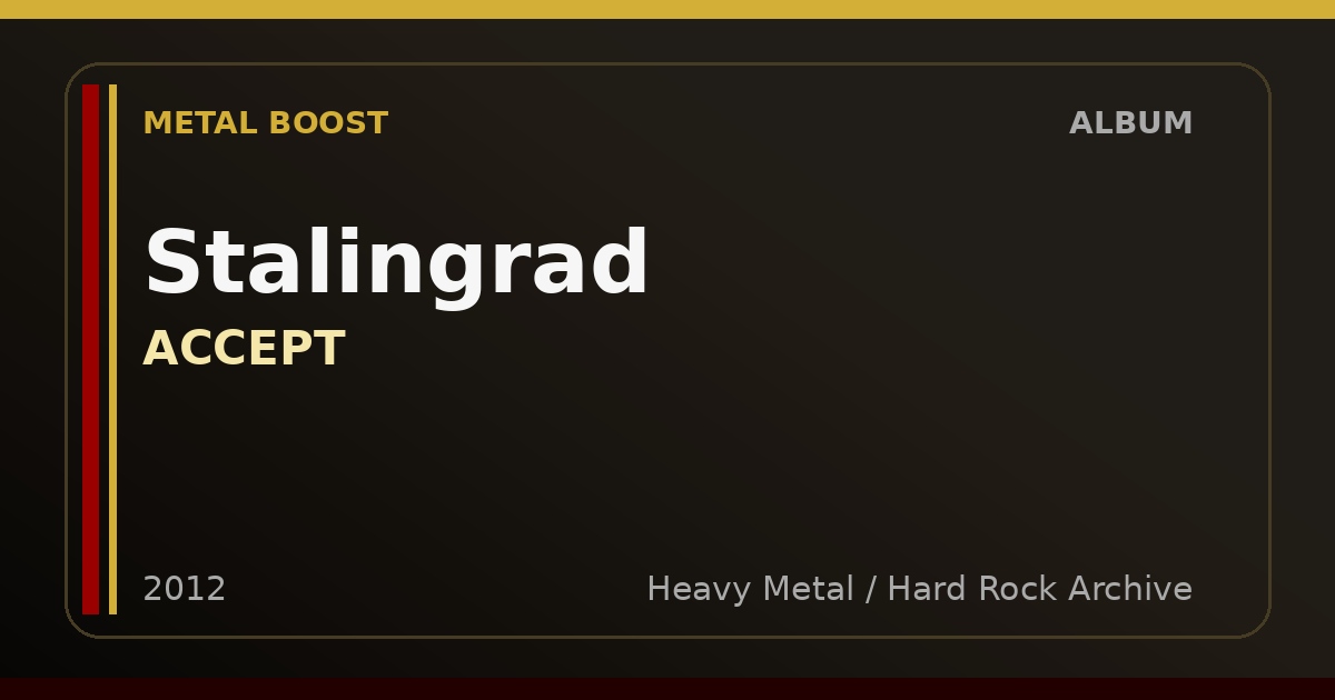 Stalingrad – ACCEPT | METAL BOOST album visual