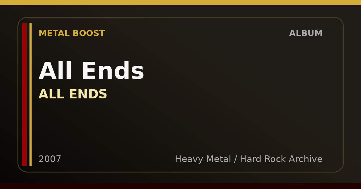 All Ends – ALL ENDS | METAL BOOST album visual