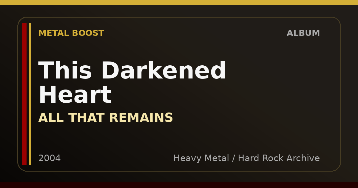 This Darkened Heart – ALL THAT REMAINS | METAL BOOST album visual