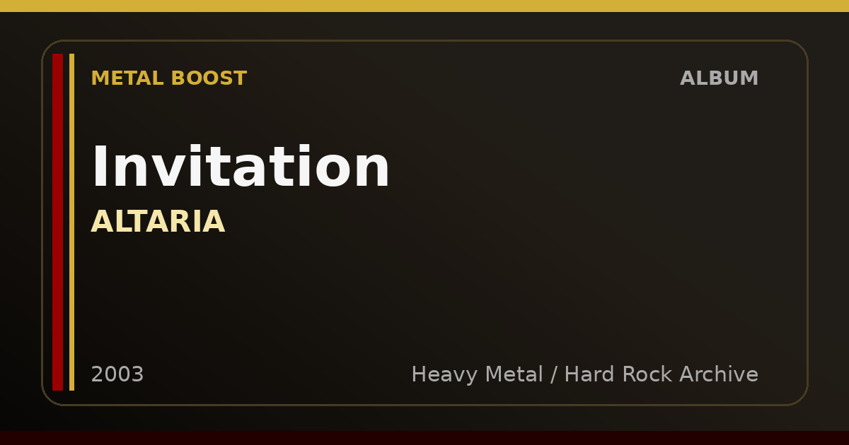 Invitation – ALTARIA | METAL BOOST album visual