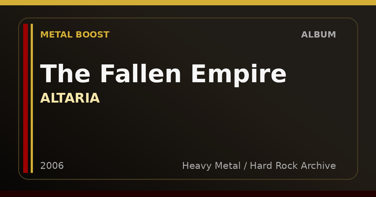 The Fallen Empire – ALTARIA | METAL BOOST album visual