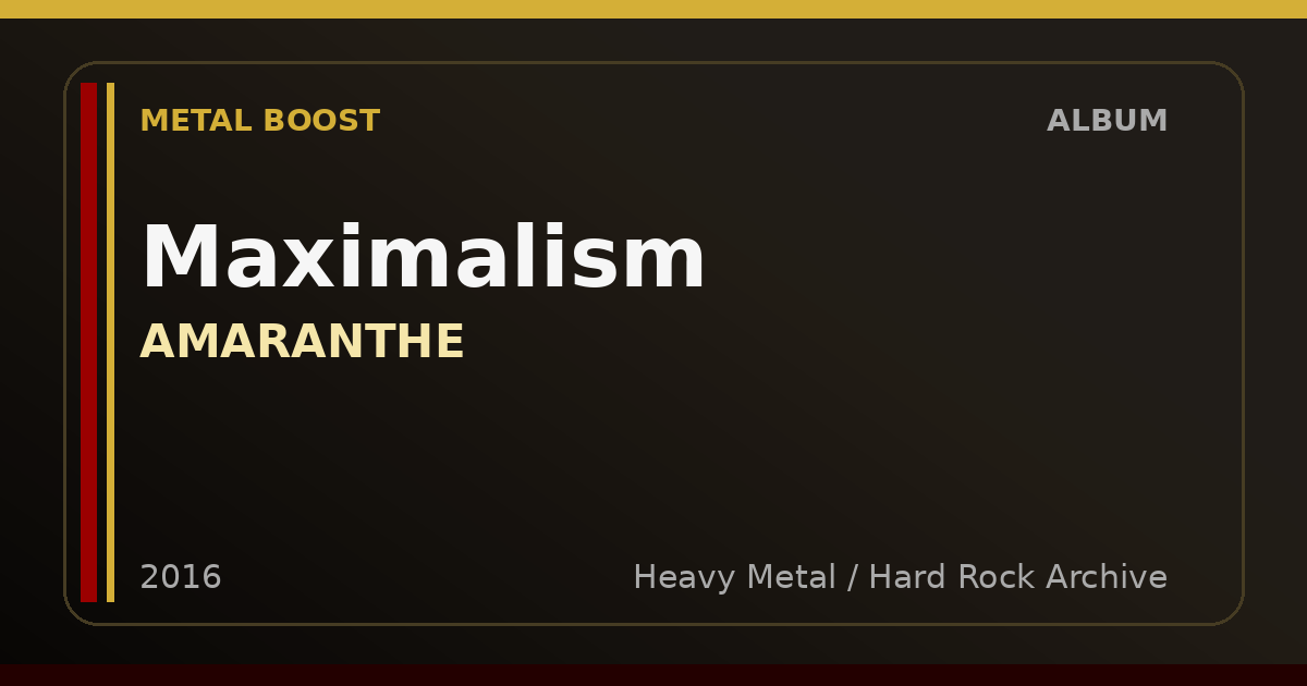 Maximalism – AMARANTHE | METAL BOOST album visual