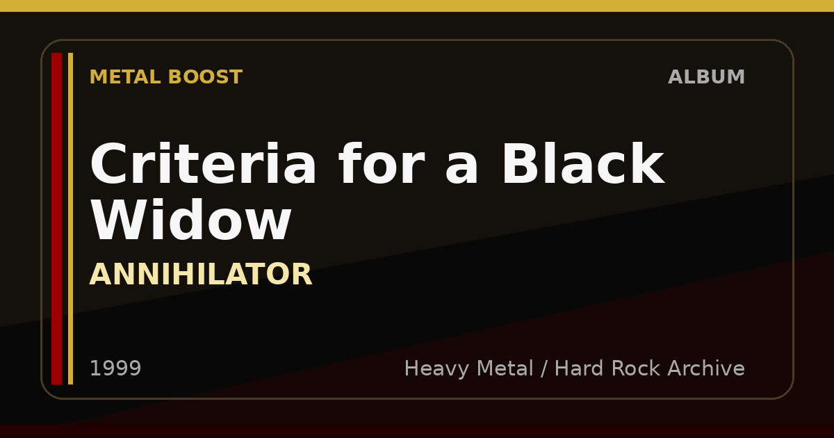 Criteria for a Black Widow – ANNIHILATOR | METAL BOOST album visual
