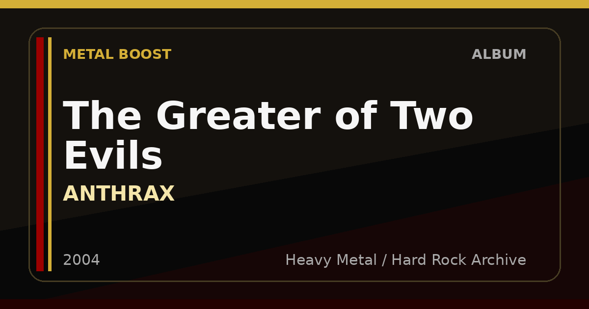 The Greater of Two Evils – ANTHRAX | METAL BOOST album visual