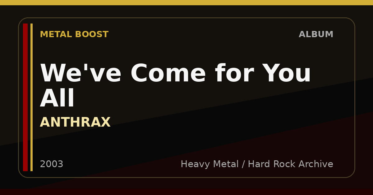 We've Come for You All – ANTHRAX | METAL BOOST album visual