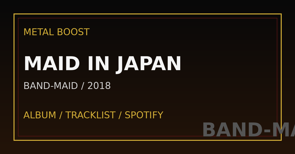 MAID IN JAPAN – BAND-MAID | METAL BOOST album visual