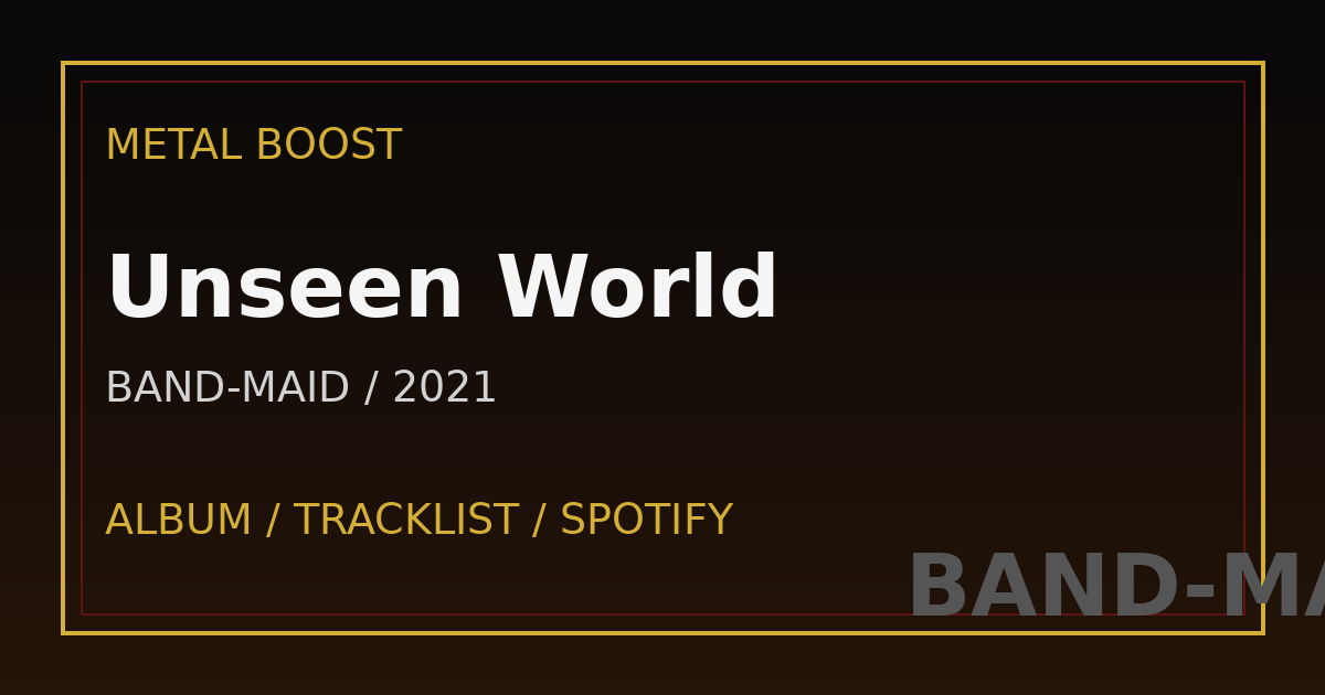 Unseen World – BAND-MAID | METAL BOOST album visual