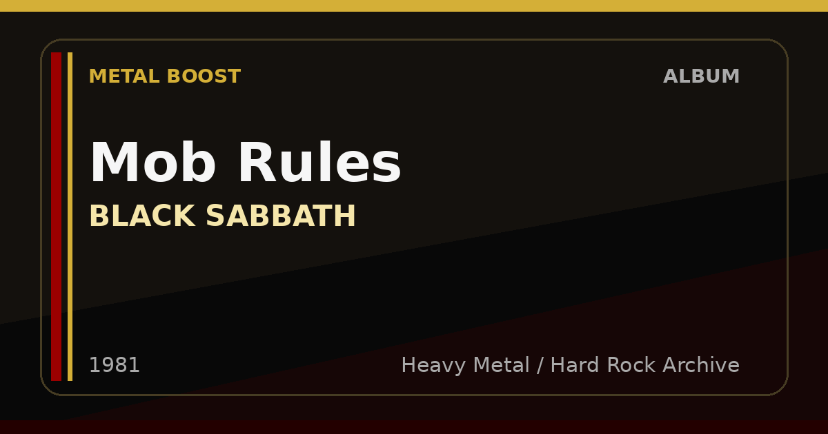 Mob Rules – BLACK SABBATH | METAL BOOST album visual