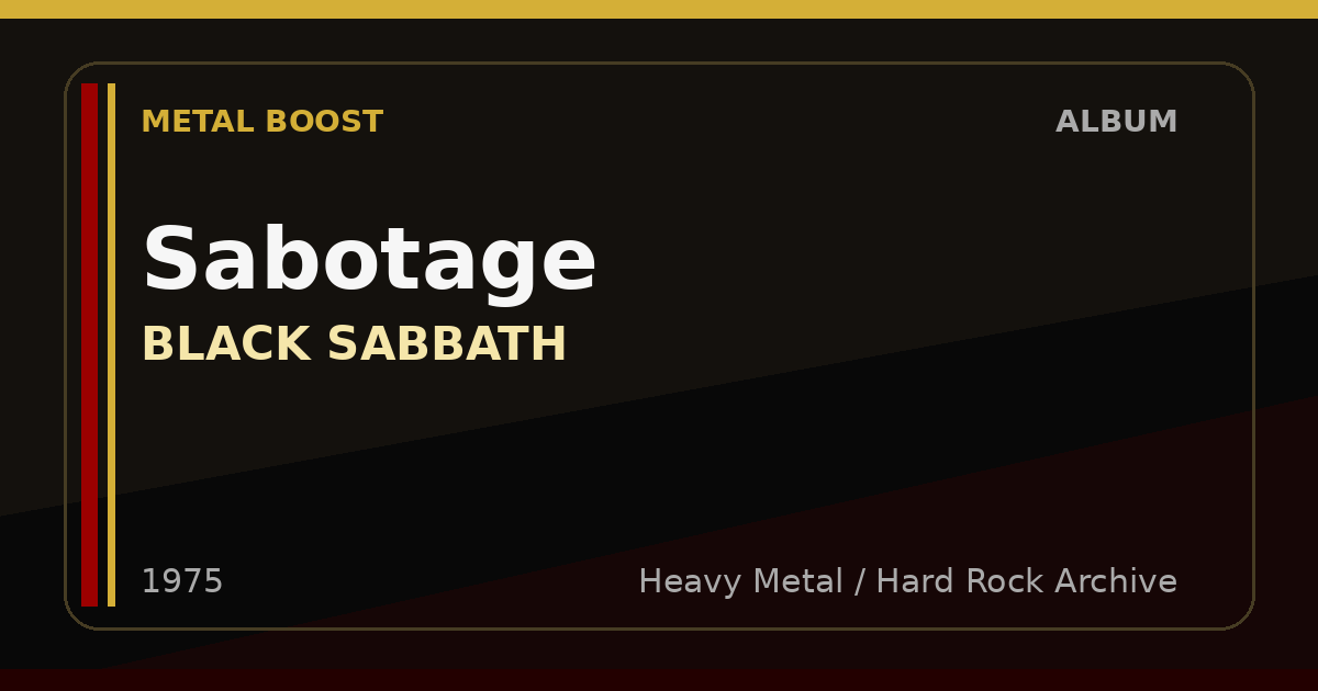 Sabotage – BLACK SABBATH | METAL BOOST album visual