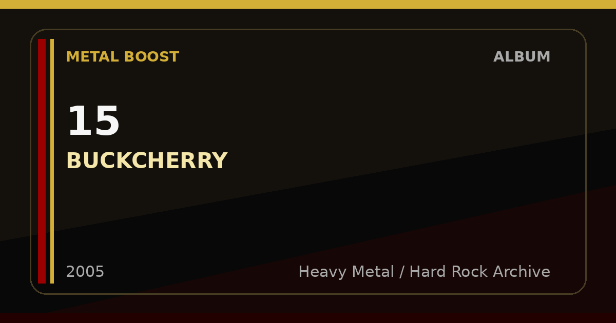 15 – BUCKCHERRY | METAL BOOST album visual