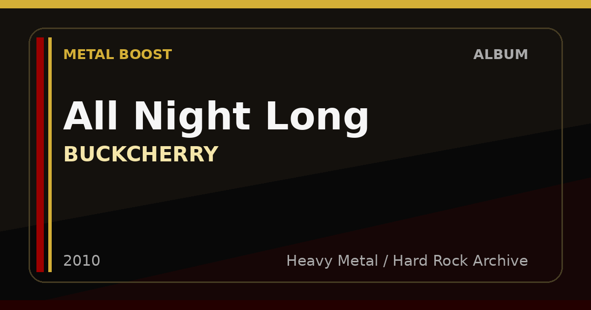 All Night Long – BUCKCHERRY | METAL BOOST album visual