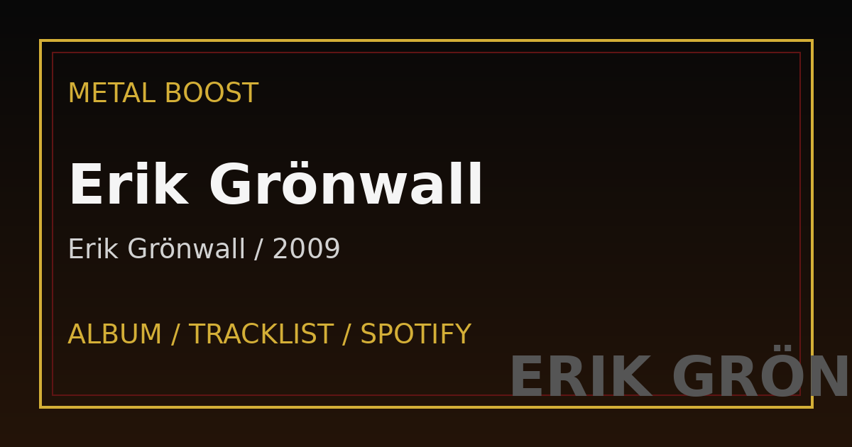 Erik Grönwall – Erik Grönwall | METAL BOOST album visual