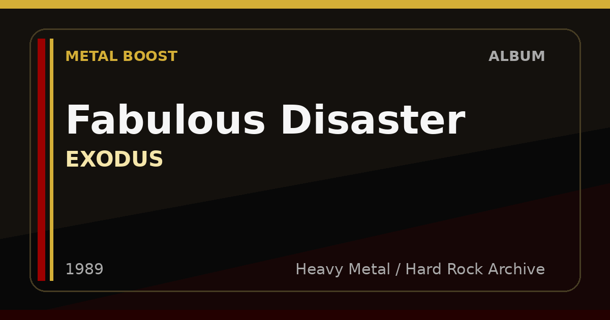 Fabulous Disaster – EXODUS | METAL BOOST album visual