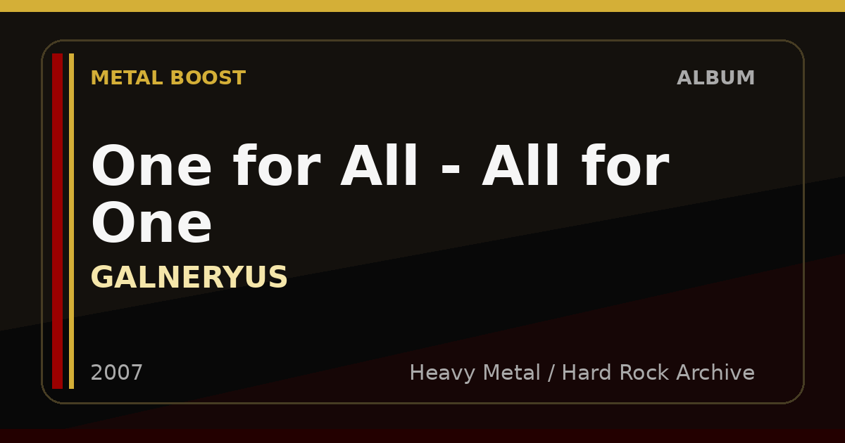 One for All - All for One – GALNERYUS | METAL BOOST album visual