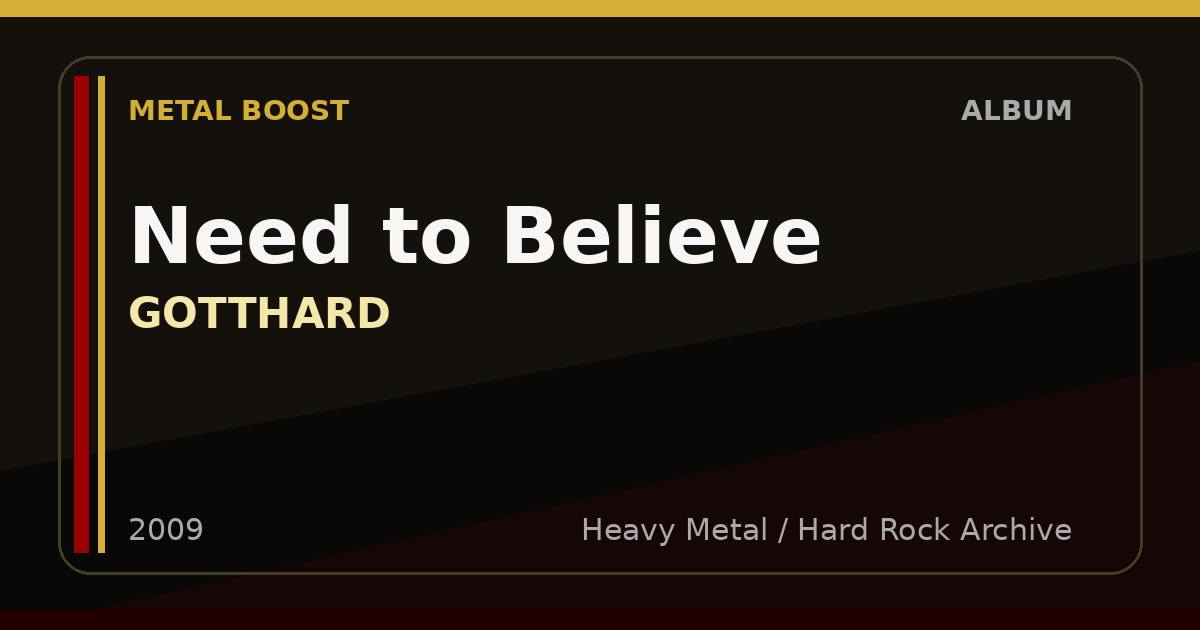 Need to Believe – GOTTHARD | METAL BOOST album visual