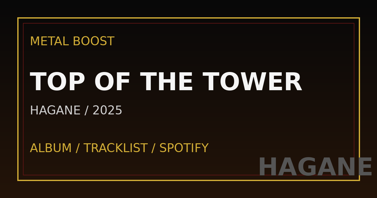 TOP OF THE TOWER – HAGANE | METAL BOOST album visual