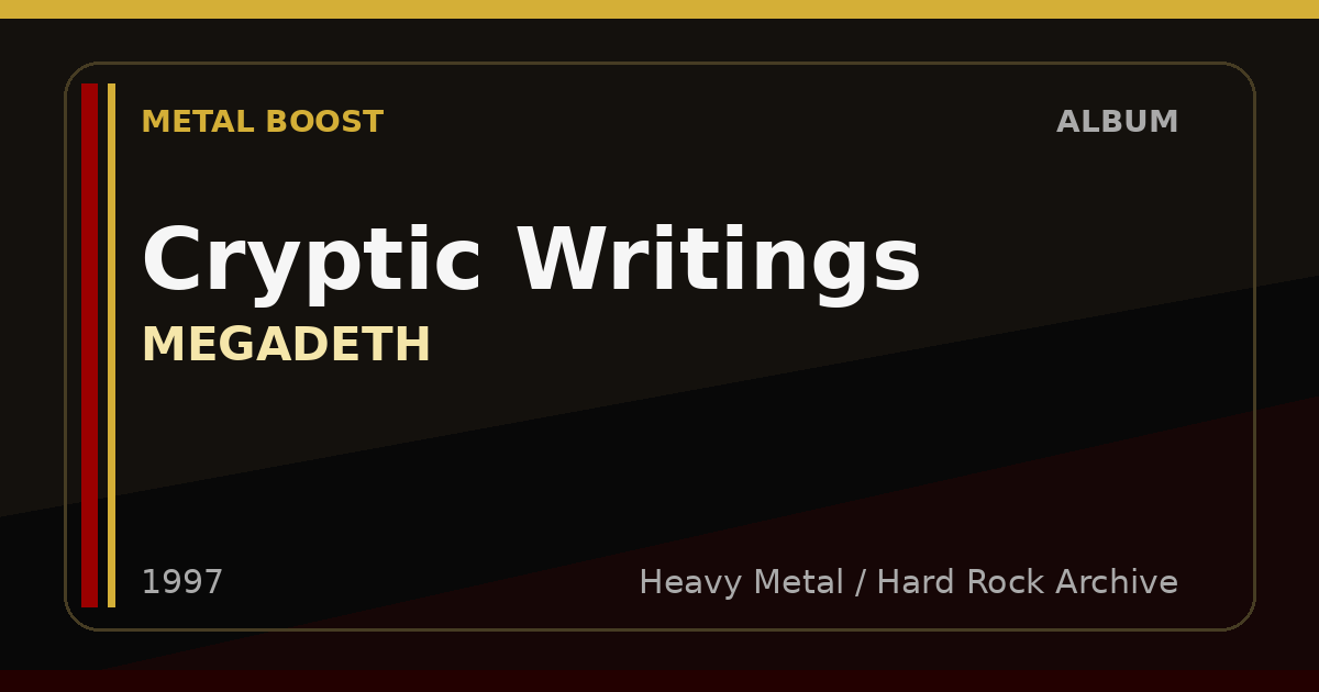 Cryptic Writings – MEGADETH | METAL BOOST album visual