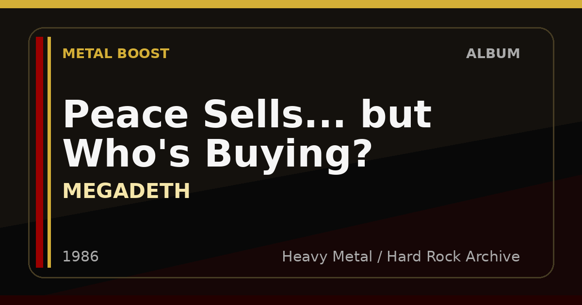 Peace Sells... but Who's Buying? – MEGADETH | METAL BOOST album visual