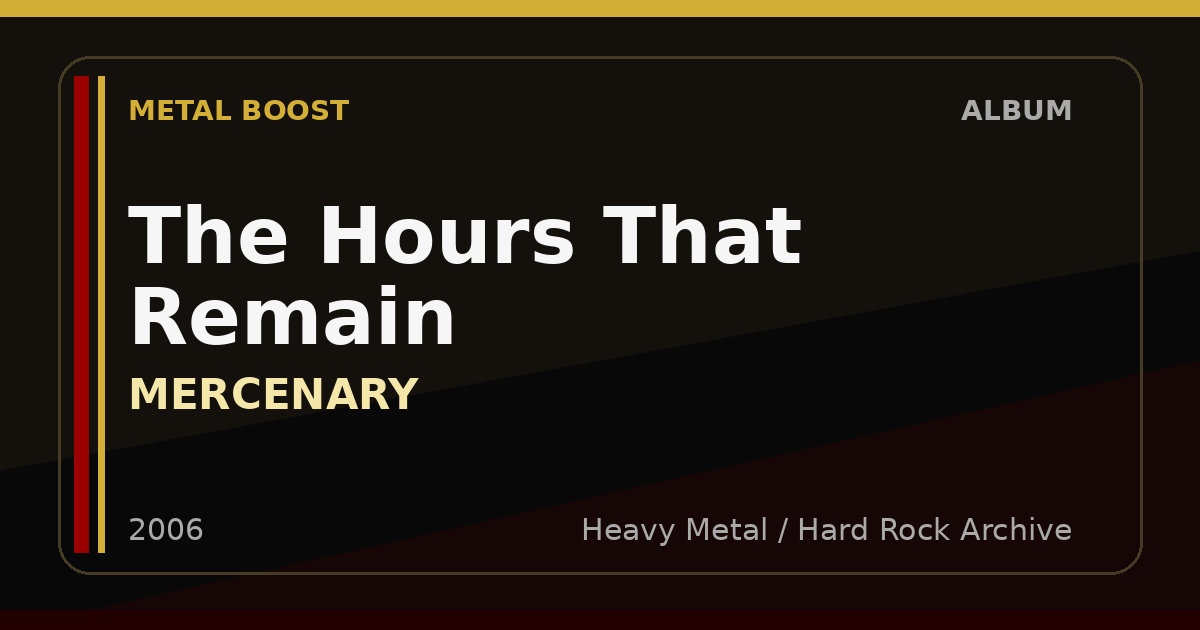 The Hours That Remain – MERCENARY | METAL BOOST album visual