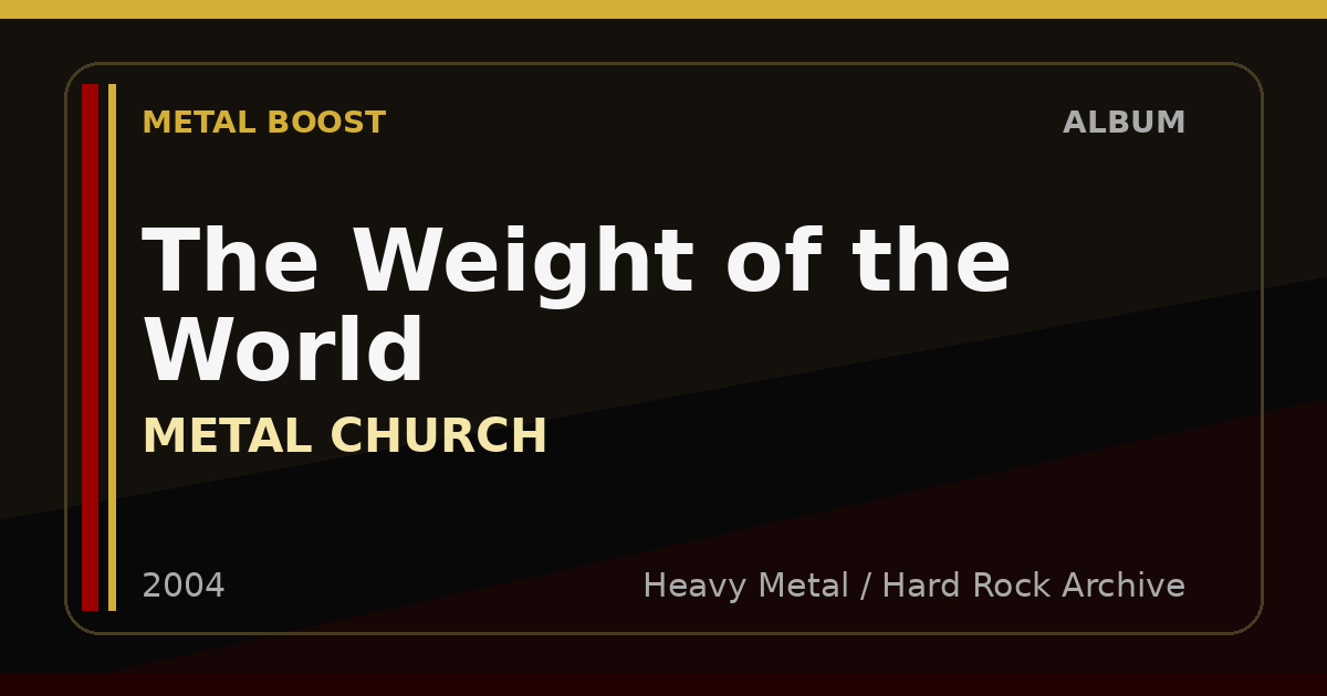The Weight of the World – METAL CHURCH | METAL BOOST album visual