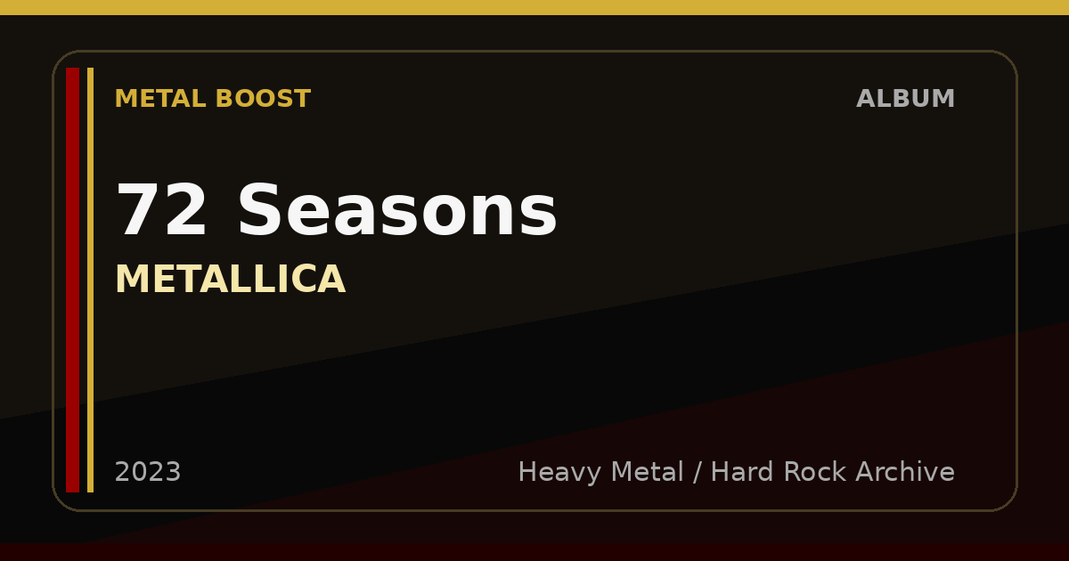 72 Seasons – METALLICA | METAL BOOST album visual