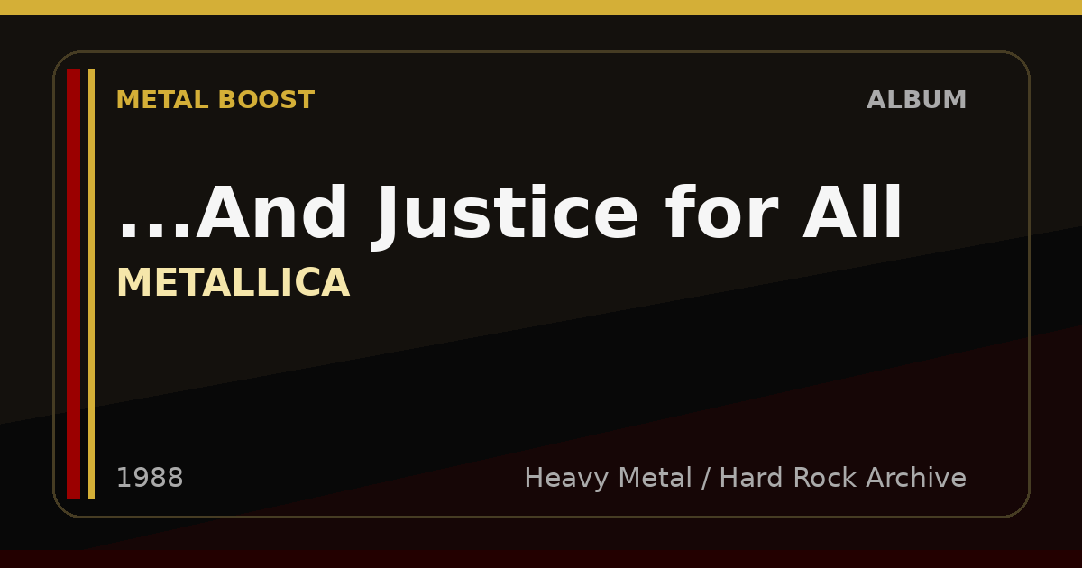 ...And Justice for All – METALLICA | METAL BOOST album visual