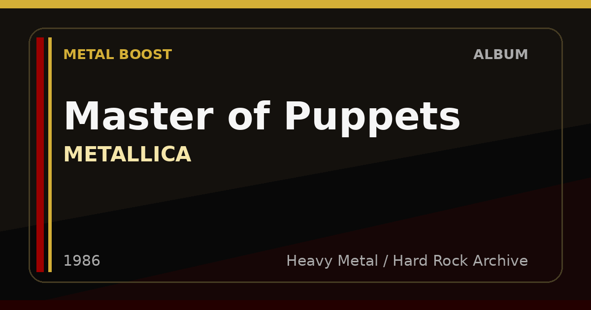 Master of Puppets – METALLICA | METAL BOOST album visual