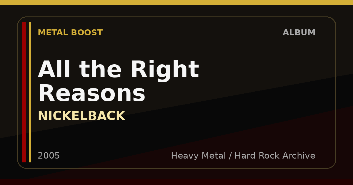 All the Right Reasons – NICKELBACK | METAL BOOST album visual