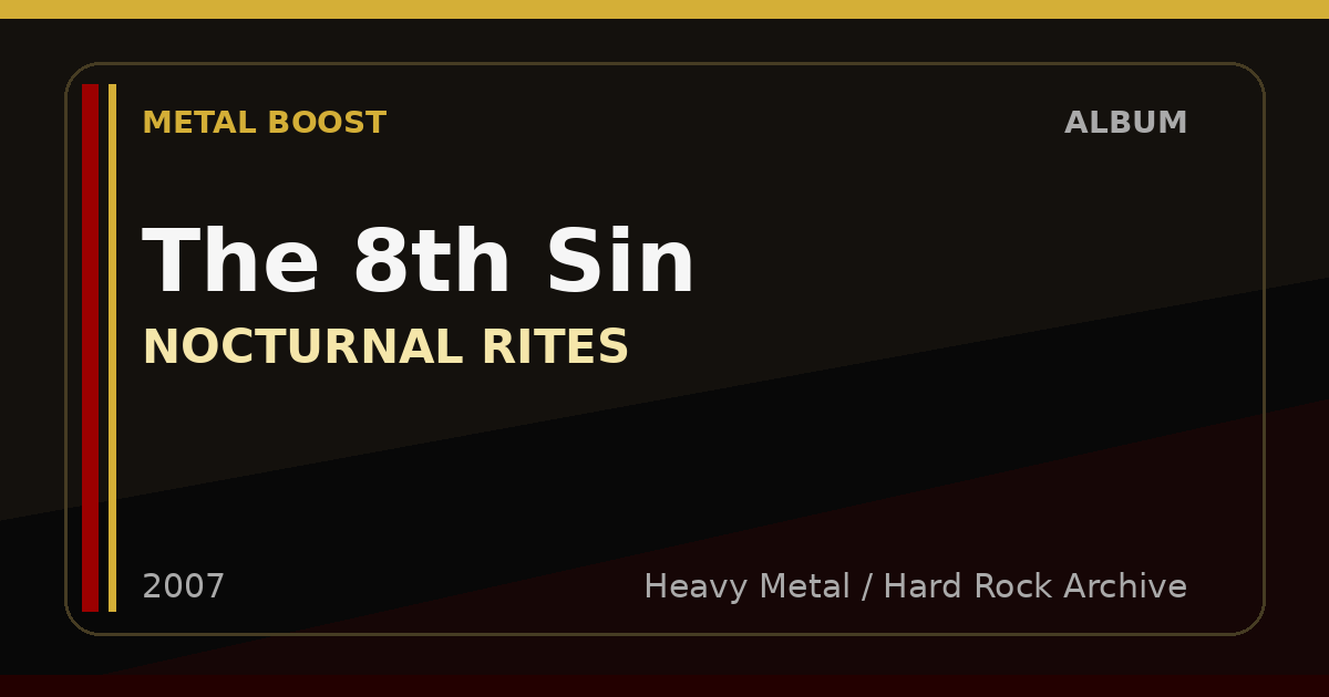 The 8th Sin – NOCTURNAL RITES | METAL BOOST album visual