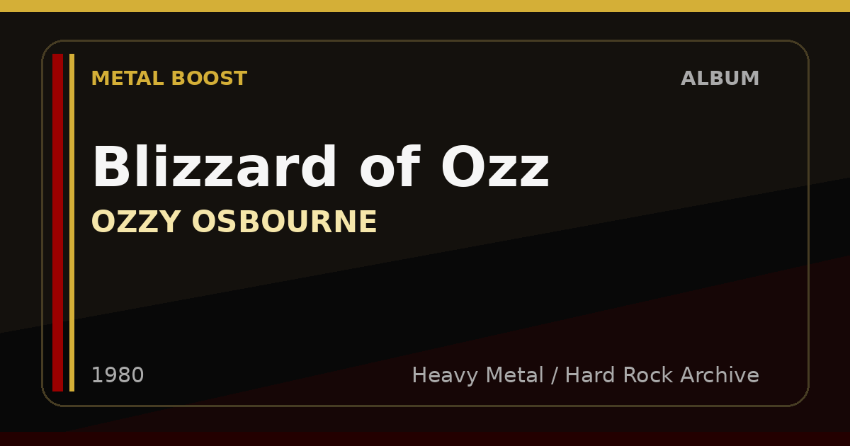 Blizzard of Ozz – OZZY OSBOURNE | METAL BOOST album visual