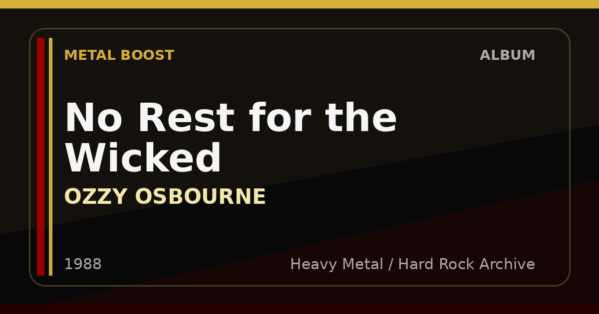No Rest for the Wicked – OZZY OSBOURNE | METAL BOOST album visual