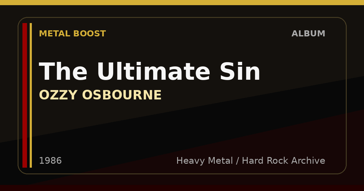 The Ultimate Sin – OZZY OSBOURNE | METAL BOOST album visual