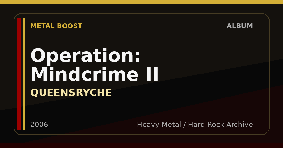 Operation: Mindcrime II – QUEENSRYCHE | METAL BOOST album visual