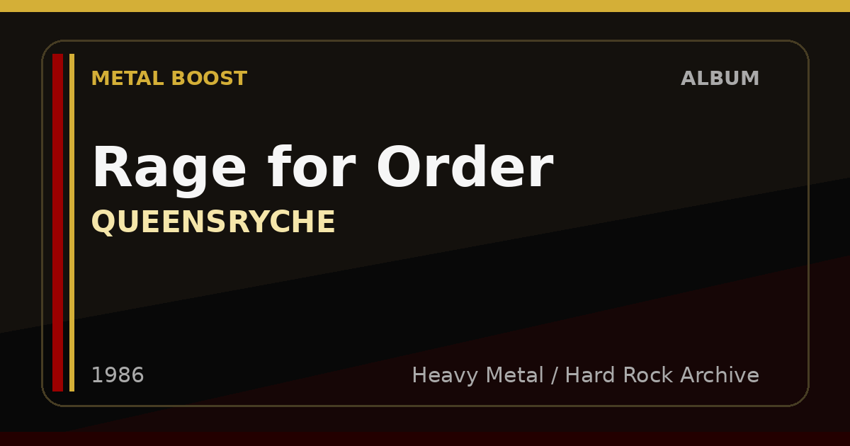 Rage for Order – QUEENSRYCHE | METAL BOOST album visual