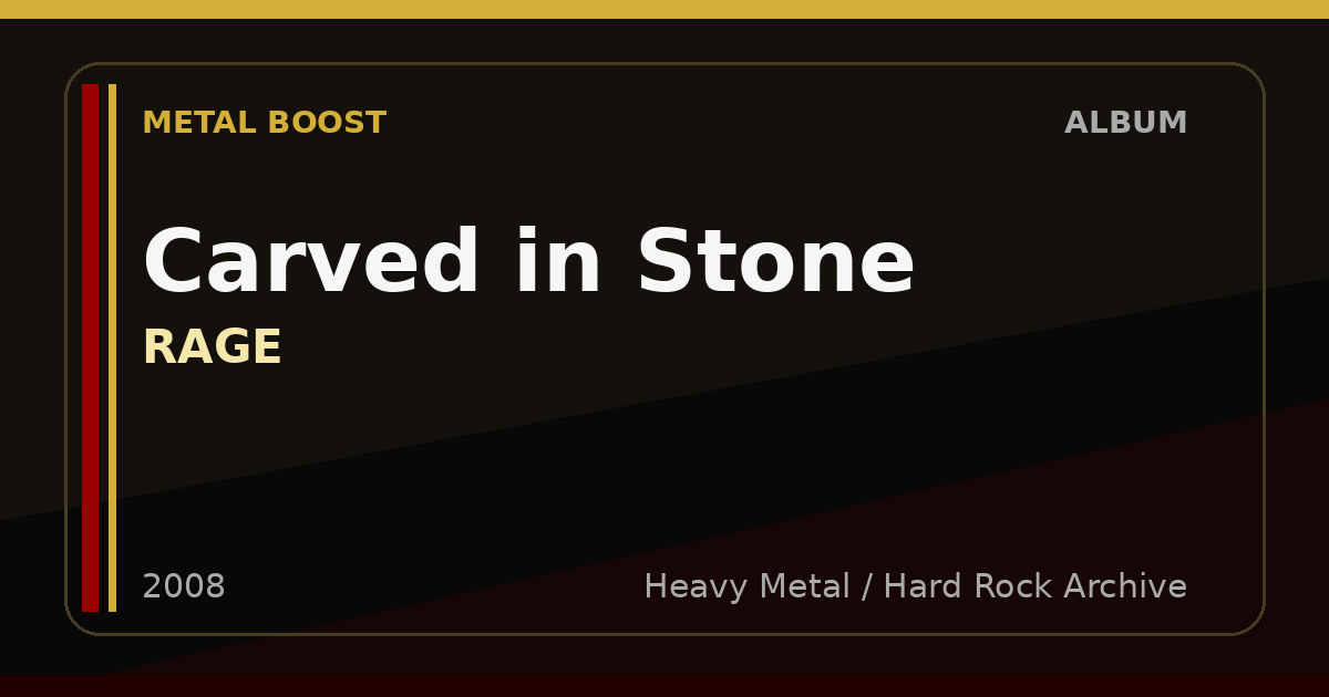 Carved in Stone – RAGE | METAL BOOST album visual