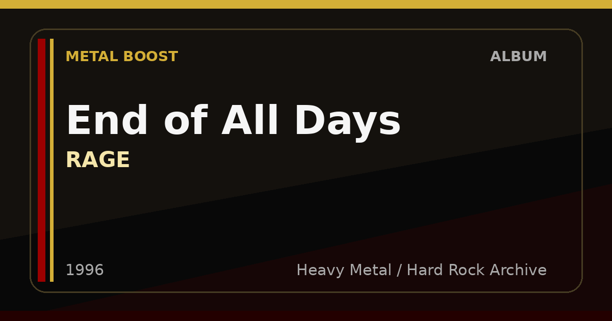 End of All Days – RAGE | METAL BOOST album visual