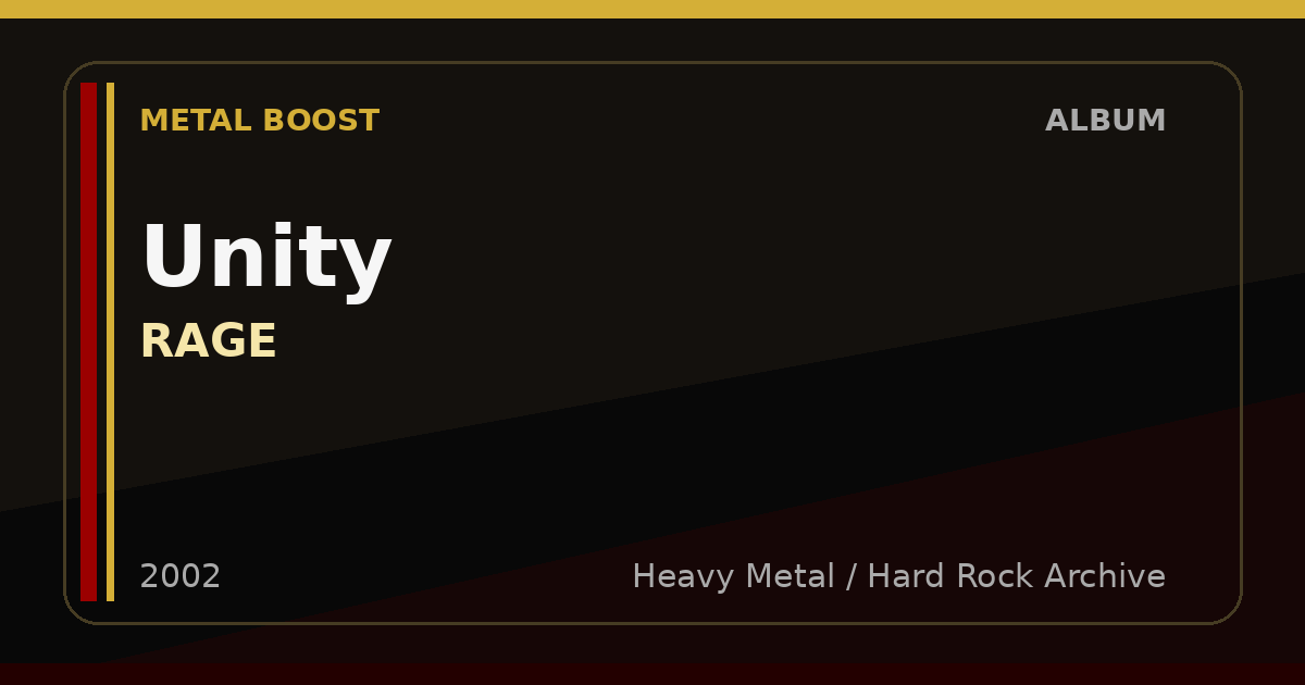 Unity – RAGE | METAL BOOST album visual