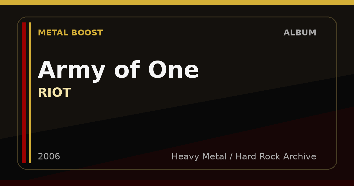 Army of One – RIOT | METAL BOOST album visual