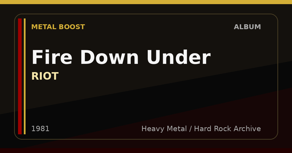Fire Down Under – RIOT | METAL BOOST album visual