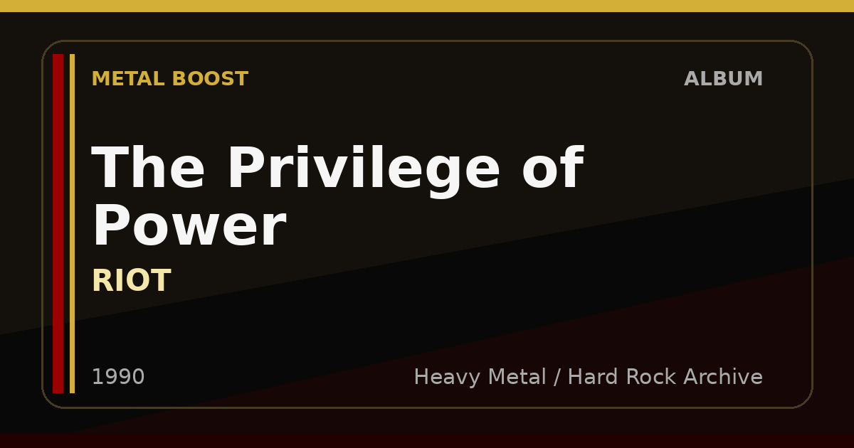 The Privilege of Power – RIOT | METAL BOOST album visual